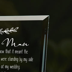 Best Man Sentiment Personalised Glass Plaque Gift Leaf Design Personalised Plaque Gift ukgiftstoreonline