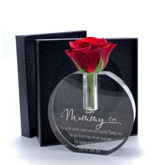 Engraved Mummy Crystal Glass Flower Vase Gift Present