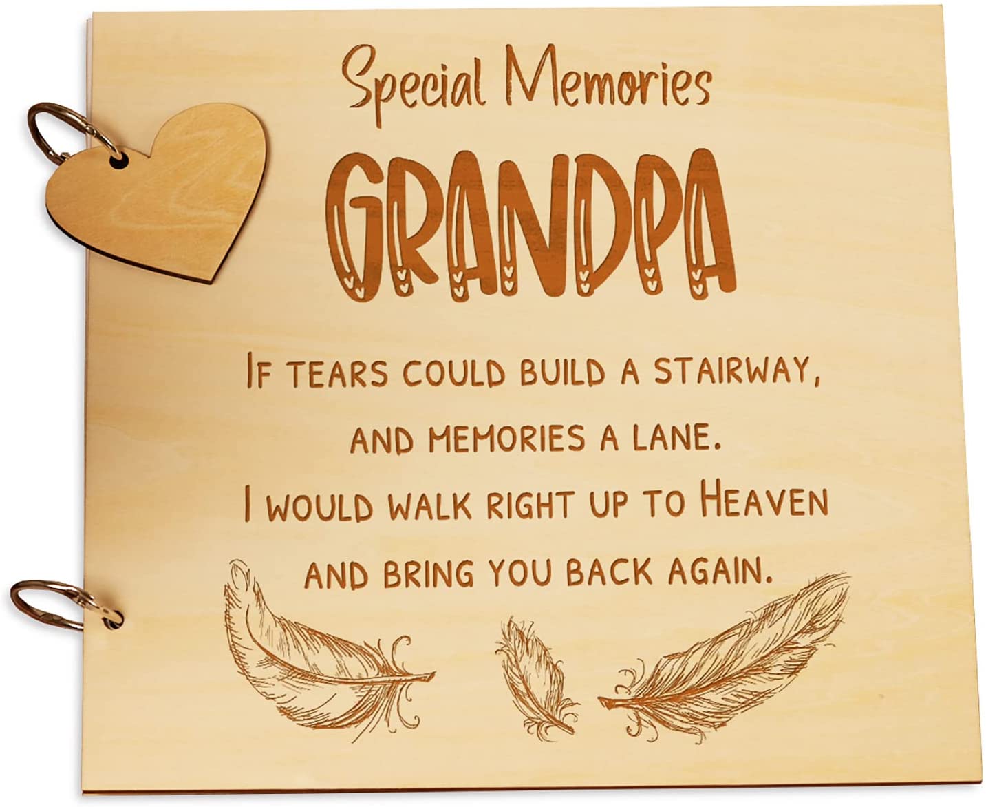 Grandpa Remembrance In Loving Memory Wooden Guest Book, Scrapbook or Photo Album Scrapbook ukgiftstoreonline