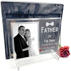 Personalised Father Of The Bride Large Glass Photo Frame In Lined Gift Box