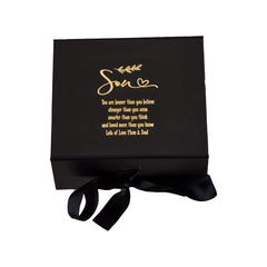 ukgiftstoreonline Personalised Son Black Gift Box With Gold Leaf