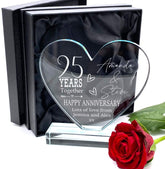 ukgiftstoreonline Personalised 25th Large Jade Glass Heart