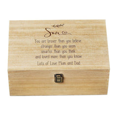 Personalised Large Wooden Son Sentiment Memory Keepsake Gift