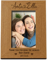 Personalised Best Auntie With Name Portrait Photo Frame Gift