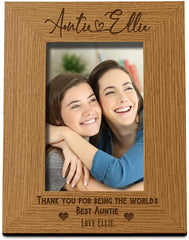 Personalised Best Auntie With Name Portrait Photo Frame Gift