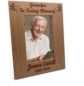ukgiftstoreonline Personalised Grandpa In Loving Memory Remembrance Wooden Photo Frame