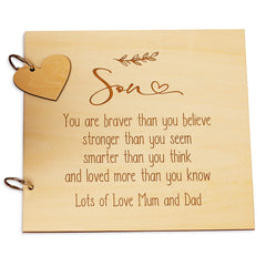 Personalised Son Sentiment Scrapbook or Photo Album Gift