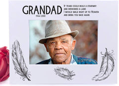 ukgiftstoreonline Grandad Remembrance Memorial White Photo Frame wood finish Landscape