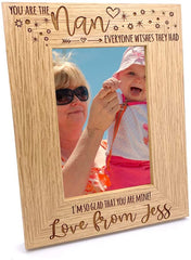 ukgiftstoreonline Personalised You Are The Nan Photo Frame Portrait Oak Wood Finish