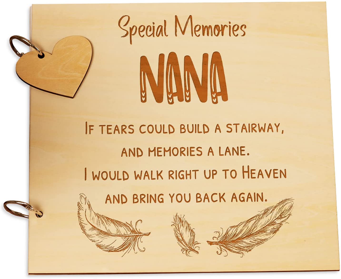 Nana Remembrance In Loving Memory Wooden Guest Book, Scrapbook or Photo Album Scrapbook ukgiftstoreonline