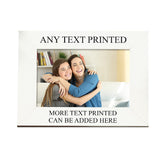 Personalised White Wooden Photo 4 x 6 Frame Custom Printed Any Message Landscape