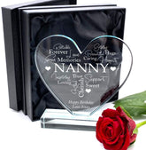 ukgiftstoreonline Personalised Nanny Gift Large Jade Glass Heart