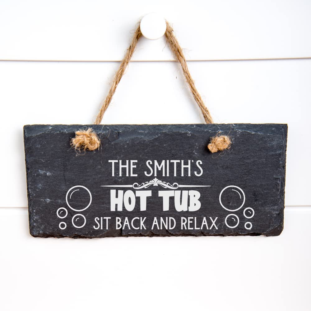 ukgiftstoreonline Personalised Slate hot tub sign outdoor use Personalised Slates ukgiftstoreonline
