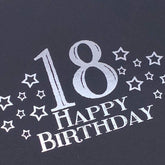 18th Birthday Black Scrapbook, Guest Book Or Photo Album with Silver Script