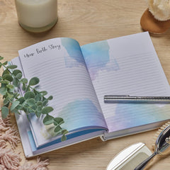 Personalised Baby Record Book Keepsake Milestone Journal With Leaf Design