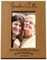 Personalised Best Grandma With Name Portrait Photo Frame Gift