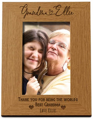 Personalised Best Grandma With Name Portrait Photo Frame Gift