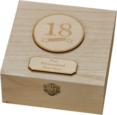 Personalised 18th Birthday Wooden Keepsake Box Gift