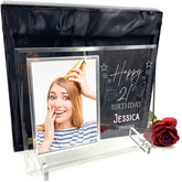 Personalised Any Age Birthday Large Glass Photo Frame In Lined Gift Box 18th, 21st, 30th, 40th, 50th