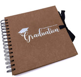 Graduation Themed Brown Scrapbook Photo Album with Gold Script