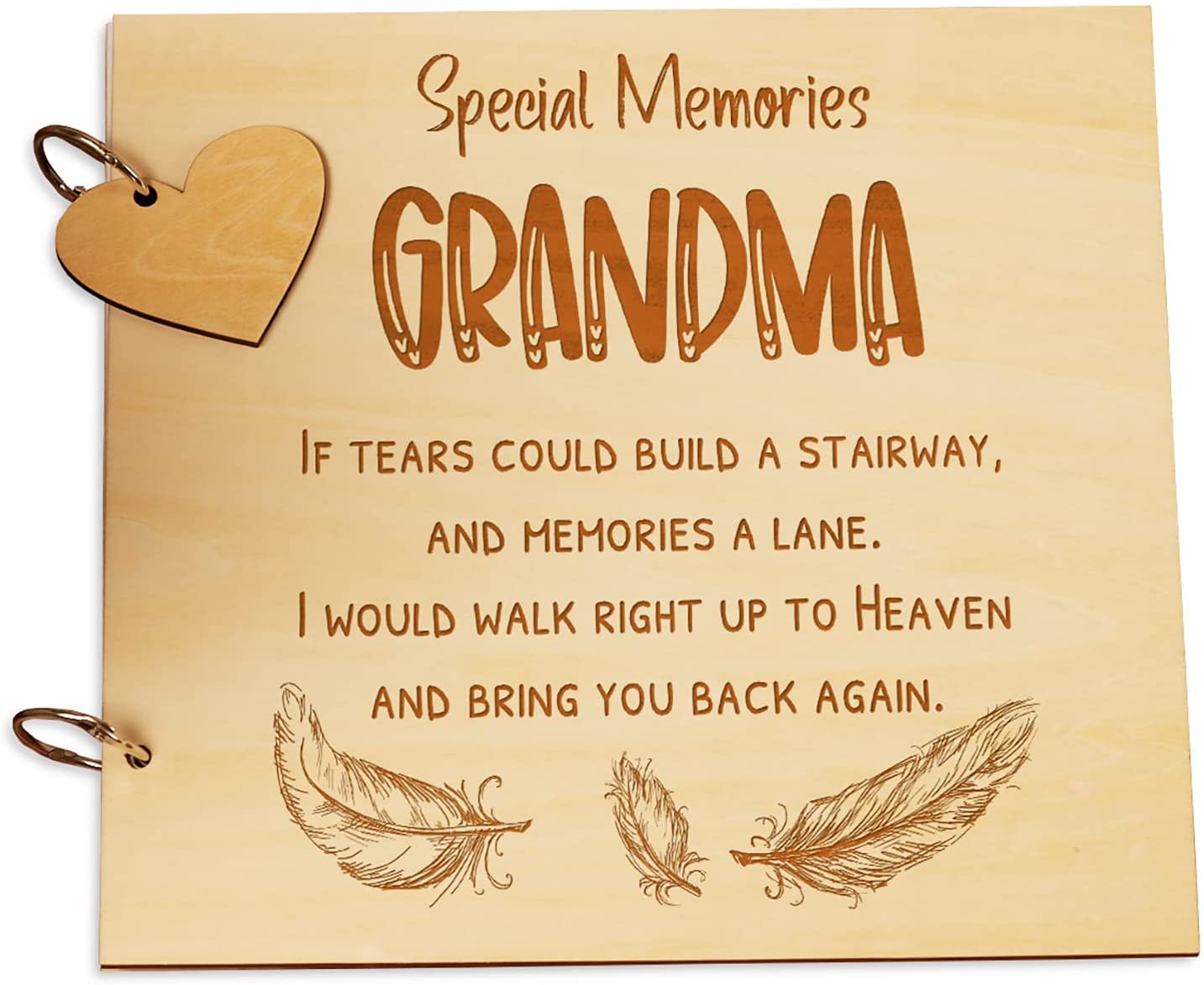 Grandma Remembrance In Loving Memory Wooden Guest Book, Scrapbook or Photo Album Scrapbook ukgiftstoreonline