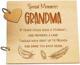 Grandma Remembrance In Loving Memory Wooden Guest Book, Scrapbook or Photo Album