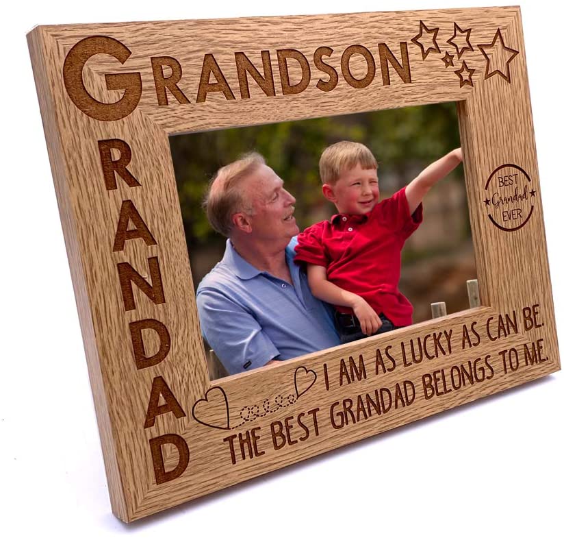 Grandad and Grandson Wooden Photo Frame Gift Photo Frame ukgiftstoreonline