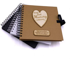 ukgiftstoreonline Personalised Best Mummy Scrapbook Photo album Wooden Engraving Choice Of Colours