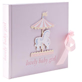Baby Photo Album - 4'x6' - Carousel Design - Pink Baby Girl