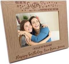 ukgiftstoreonline You are the Sister Photo Frame Gift Landscape Oak Wood Finish