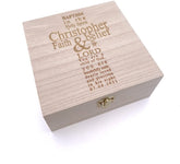 Personalised Baptism Keepsake Wooden Memory Box Gift