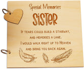 Sister Remembrance In Loving Memory Wooden Guest Book, Scrapbook or Photo Album