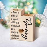Personalised Granny Double Tea Light Candle Holder Gift