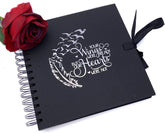 Memorial Remembrance Black Scrapbook Guest Book Photo Album Silver Script