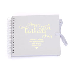 Personalised 60th Birthday Scrapbook Photo Album or Guest Book Gift