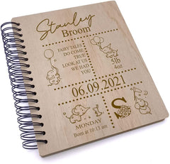 Personalised New Baby Photo Album Gift Elephant Design