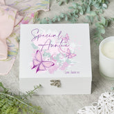 ukgiftstoreonline Personalised Special Auntie Pink & Purple Butterfly Gift Keepsake Wooden Box