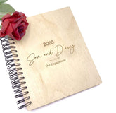 Personalised Large Engraved Wooden Engagement Photo Album Gift