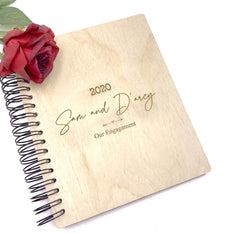 Personalised Large Engraved Wooden Engagement Photo Album Gift