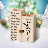 Personalised Daughter Double Tea Light Candle Holder Gift