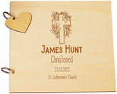 Personalised Christening Guest Book, Scrapbook or Album Floral Cross LWOD-84
