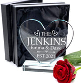 ukgiftstoreonline Personalised Love, Wedding Glass Heart