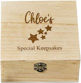 ukgiftstoreonline Personalised Keepsake Memory Box Engraved With Stars Pattern SHB-124
