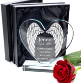 ukgiftstoreonline Personalised Guardian Angels In Loving Memory Remembrance Glass Heart GHR-18 Personalised Gifts ukgiftstoreonline