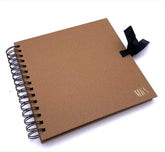 Personalised Initials Metal Stamped Brown Scrapbook Photo Album Or Guest Book