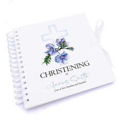 Personalised Christening Blue Cross Guestbook Scrapbook Photo Album