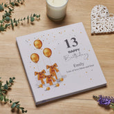 Personalised Large Linen 13th Birthday Photo Album With Presents