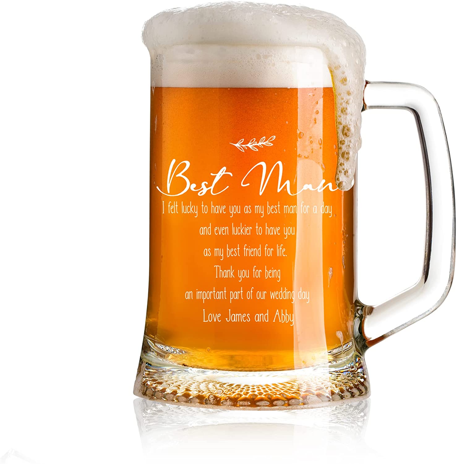 ukgiftstoreonline Personalised Best Man Pint Glass Beer Tankard Gift in Box personalised beer glasses ukgiftstoreonline