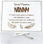 ukgiftstoreonline Nanny Remembrance Memory White Keepsake Box With Feather Design