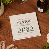 Personalised Wedding Photo Album Keepsake Gift Leaf Number Design